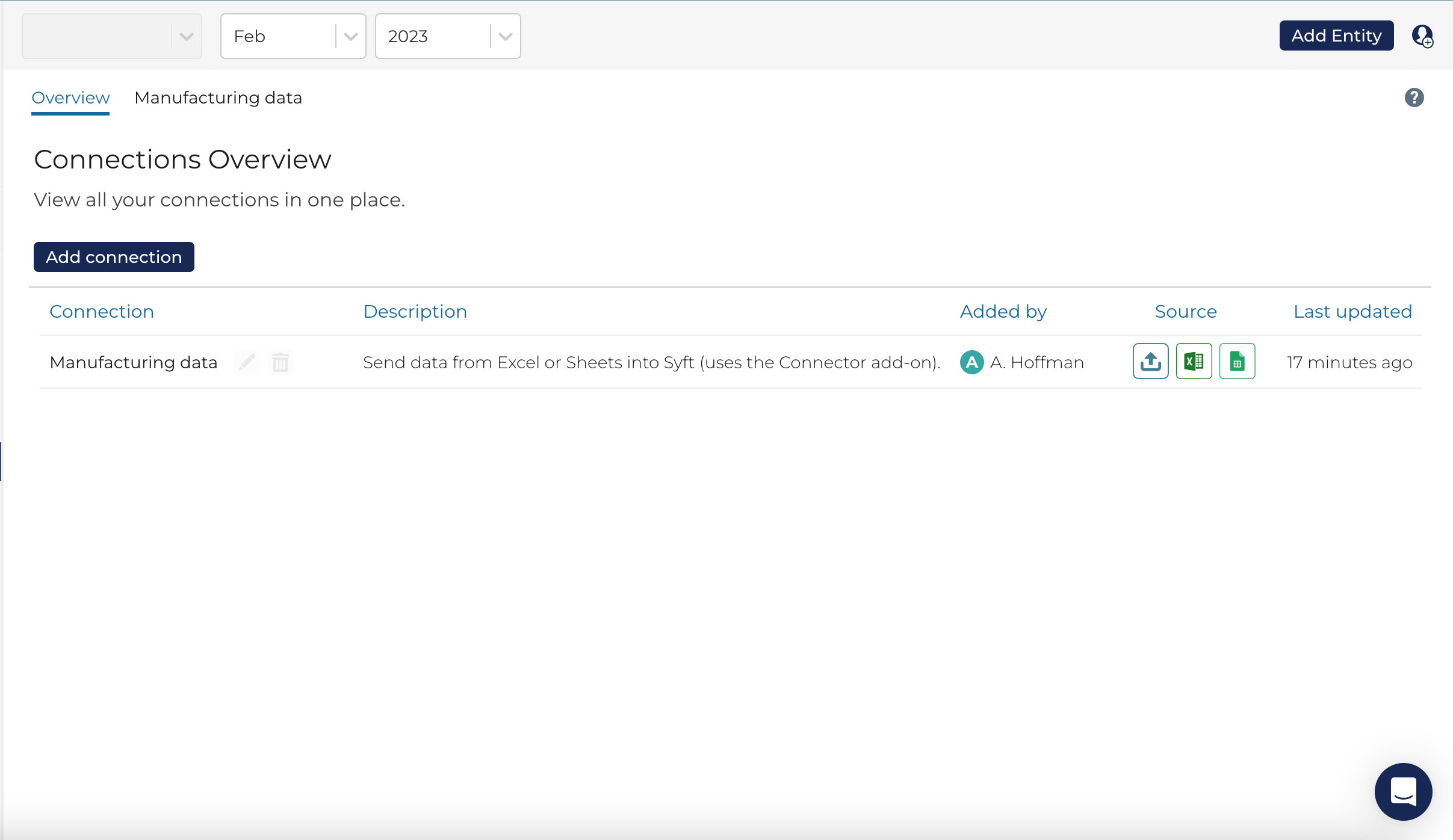 Connections the best way to import nonfinancial data into Syft Syft Analytics